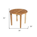 36" x 36" x 30" Rounded Solid Wood Outdoor Dining Table - Natural