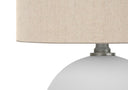 16" Ceramic Round Table Lamp With Drum Shade - Cream - HomeRoots - Table Lamps - Elite Enclave Home
