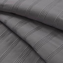 Logan - Full Striped Duvet Set - Charcoal