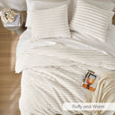 Avril - Full/Queen Fluffy Ribbed Plush Comforter Set - Ivory - Intelligent Design - Comforters & Sets - Elite Enclave Home