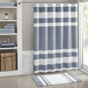 Spa Waffle - 72" x 84" Shower Curtain With 3M Treatment - Dark Blue - Madison Park - Shower Curtains - Elite Enclave Home