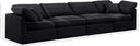 Indulge - Velvet 4 Seat Modular Sofa - Meridian Furniture - Stationary Sectionals - Elite Enclave Home