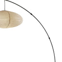 Arc Floor Lamp With Beige Solid Color Globe Shade - Black - HomeRoots - Floor Lamps - Elite Enclave Home