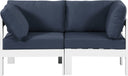 Nizuc - Outdoor Patio 2 Seat Modular Sofa With White Frame - Meridian Furniture - Stationary Sectionals- Elite Enclave Home