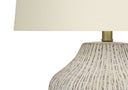 Ceramic Round Table Lamp With Empire Shade - Cream - HomeRoots - Table Lamps - Elite Enclave Home