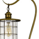 Traditional Shaped Floor Lamp With Bronze Transparent Glass Drum Shade - Brass - HomeRoots - Floor Lamps - Elite Enclave Home