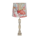 Solid Wood Table Lamp Coastal With Fish Empire Shade - Distressed Natural