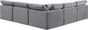 Indulge - Velvet 5 Piece Modular Corner Armless Sectional - Meridian Furniture - Stationary Sectionals - Elite Enclave Home