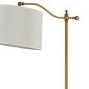 Adjustable Height Swing Arm Floor Lamp With White Fabric Shade - Bronze - HomeRoots - Floor Lamps - Elite Enclave Home