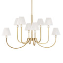 Poppins - 8 Light Brass Chandelier - White / Gold