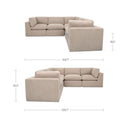 Cates - Classic L Modular Sectional - Pebble - Moe's Home Collection - Stationary Sectionals - Elite Enclave Home