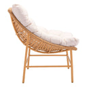 Aluminum Indoor Outdoor Accent Chair With Beige Cushion - Beige And Brown