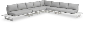 Maldives - 6 Piece Water Resistant Outdoor Patio Modular Sectional With White Base