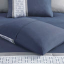 Powell - Queen Embroidered Comforter (Set of 8) - Navy