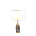 Faceted Crystal Urn Table Lamp With White Drum Shade - Chrome