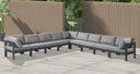 Nizuc - Outdoor Patio 9 Piece Modular Sectional With Gray Frame