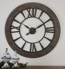 Uttermost Ronan Wall Clock – dark rustic bronze frame with rust gray accents 