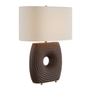 Geno - Concentric Ribbed Table Lamp - Brown