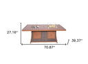 Wicker Outdoor Gas Fire Pit Table With Ice Bucket - Brown