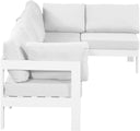 Nizuc - Outdoor Patio 5 Piece Modular Sectional With White Frame - Meridian Furniture - Stationary Sectionals- Elite Enclave Home