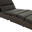79" Faux Wicker Cushions Chaise Lounge - Dark Gray
