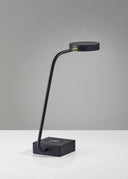 Tech Enhanced Metal Disk LED Adjustable Desk Lamp - Black
