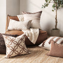 Bikram - 22" x 22" LN Pillow - Ivory / Mocha Cream - Classic Home - Accent Pillows - Elite Enclave Home