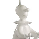 Bedside Table Lamp With Silver Empire Shade - White