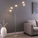 5 Light Contempo Arc LED Floor Lamp - Silver - HomeRoots - Floor Lamps - Elite Enclave Home
