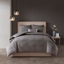 Hanae - King Blend Yarn Dyed 3 Piece Comforter Set - Gray