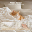 Ruched Fur - Ruched Throw - Ivory - Madison Park - Throws - Elite Enclave Home