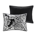 Vienna - 7 Piece King Cotton Printed Comforter Set - Black