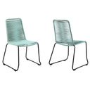 23" Metal Outdoor Dining Chair (Set of 2) - Light Blue