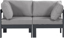 Nizuc - Outdoor Patio 2 Seat Modular Sofa With Gray Frame - Meridian Furniture - Stationary Sectionals- Elite Enclave Home