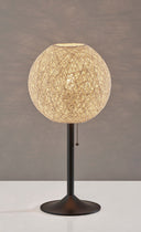 Metal Candlestick Table Lamp With Off - White Globe Shade - Antiqued Bronze - HomeRoots - Table Lamps - Elite Enclave Home