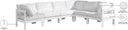 Nizuc - Outdoor Patio 6 Piece Modular Sectional With White Frame - Meridian Furniture - Stationary Sectionals- Elite Enclave Home