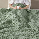 Chenille Chunky Knit - Throw - Sage Green - Madison Park - Throws - Elite Enclave Home