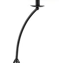 Tray Table Floor Lamp With Brown Empire Shade - Black - HomeRoots - Floor Lamps - Elite Enclave Home