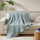 Waffle Weave - Twin Cotton Blanket - Aqua