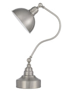 Metal Lantern Desk Table Lamp With Nickel Dome Shade - Nickel - HomeRoots - Table Lamps - Elite Enclave Home