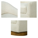 Ashton - Upholstered Swivel Chair With Wood Base - Cream - Madison Park - Swivel Chairs - Elite Enclave Home