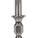Metal Bedside Table Lamp With White Bell Shade - Nickel