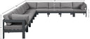 Nizuc - Outdoor Patio 10 Piece Modular Sectional With Gray Frame