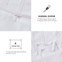 Logan - Twin/Twin Long Striped Duvet Set - White
