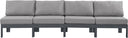 Nizuc - Outdoor Patio 4 Seat Armless Modular Sofa With Gray Frame - Meridian Furniture - Stationary Sectionals- Elite Enclave Home