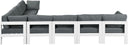 Nizuc - Outdoor Patio 8 Piece Modular Sectional With White Frame