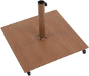 Fiji - Aluminum Patio Umbrella With Square Teak And White Base
