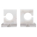 Clarin - Bookends (Set of 2) - White & Gray
