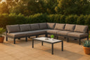 Nizuc - Outdoor Patio 7 Piece Modular Sectional With Gray Frame - Meridian Furniture - Stationary Sectionals- Elite Enclave Home
