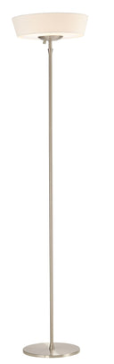 Brushed LED Torchiere Floor Lamp With Empire Shade - Silver White - HomeRoots - Floor Lamps - Elite Enclave Home